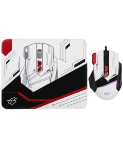 Купить Мышь+коврик проводная DEXP Armor  белый в E-mobi