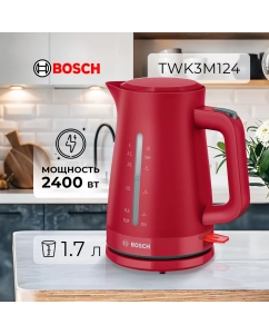 Купить Чайник электрический Bosch TWK3M124 1.7 л красный в E-mobi