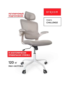 Купить Компьютерное офисное ортопедическое кресло BYROOM Office Сhallenge серый в E-mobi