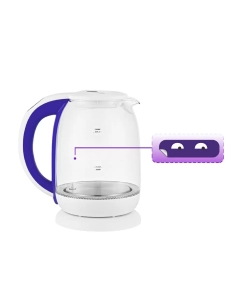 Купить Чайник электрический Kitfort КТ-6140-1 1.7 л прозрачный, фиолетовый, белый  в E-mobi