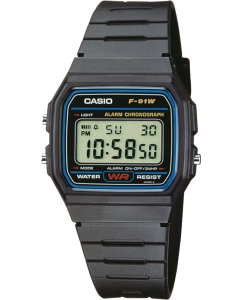 Купить Японские наручные часы Casio Illuminator F-91W-1YEG с хронографом в E-mobi