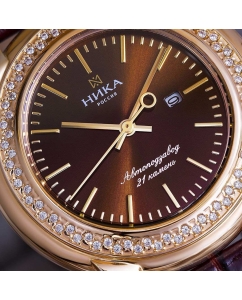 Купить Российские механические золотые наручные часы NIKA 1071.1.1.65A  в E-mobi