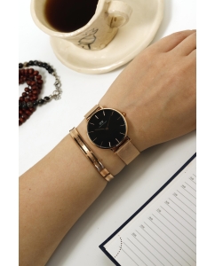 Купить Наручные часы Daniel Wellington Petite 36 Melrose RG Black  в E-mobi