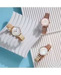 Купить Наручные часы Daniel Wellington Petite 28 Bezel Mesh Pink MOP RG  в E-mobi