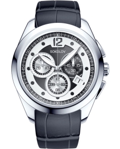 Купить Российские серебряные наручные часы SOKOLOV 148.30.00.000.04.07.2 с хронографом  в E-mobi