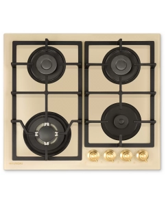 Купить Встраиваемая варочная панель газовая HYUNDAI HHG 6436 BE бежевый; золотистый в E-mobi
