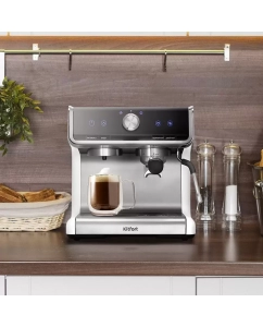 Купить Рожковая кофеварка Kitfort KT-7170 серебристый; черный  в E-mobi