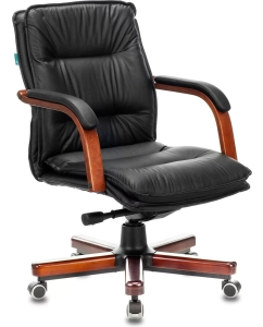 Купить Кресло руководителя Бюрократ T-9927WALNUT-LOW черный (t-9927walnut-low/bl) в E-mobi