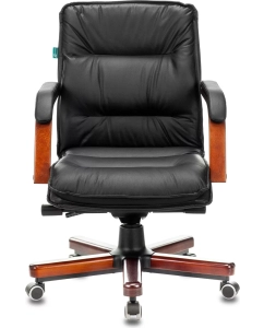 Купить Кресло руководителя Бюрократ T-9927WALNUT-LOW черный (t-9927walnut-low/bl)  в E-mobi