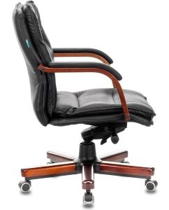 Купить Кресло руководителя Бюрократ T-9927WALNUT-LOW черный (t-9927walnut-low/bl)  в E-mobi