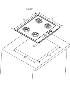 Купить Встраиваемая варочная панель газовая Candy CHG6BF4WPXWRU белый  в E-mobi