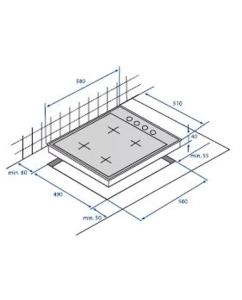 Купить Встраиваемая варочная панель газовая Beko HIZG 64125 CR бежевый  в E-mobi