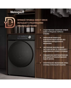 Купить Cтиральная машина с инвертором и паром Weissgauff WM 45126 Steam Direct Drive Deep Grey  в E-mobi