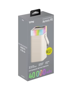 Купить Портативное зарядное устройство TFN Aurora RGB 40000mAh Beige  в E-mobi