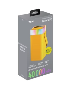 Купить Портативное зарядное устройство TFN Aurora RGB 40000mAh Yellow  в E-mobi