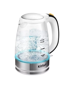 Купить Чайник электрический Kitfort КТ-6627 1.7 л белый, серый, прозрачный в E-mobi