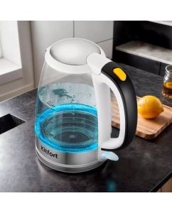 Купить Чайник электрический Kitfort КТ-6627 1.7 л белый, серый, прозрачный  в E-mobi