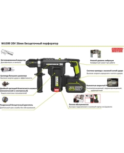 Купить Аккумуляторный перфоратор WORX Professional WU399.2  в E-mobi