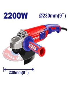 Купить Угловая шлифовальная машина emtop Напряжение: 220-240 В ~ 50/60 Гц Входная мощность: 2200 Вт Скорость холостого хода: 6600 об /мин EAGR22093 в E-mobi