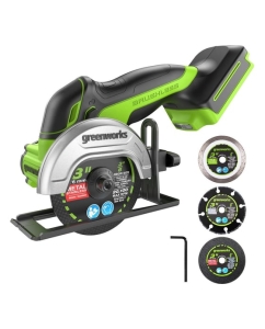 Купить Угловая мини-шлифмашина аккумуляторная GreenWorks GD24UCS, 24В, б/щет., 20000 об/мин, 76 мм, рез 18 мм, без АКБ и ЗУ 3402007 в E-mobi