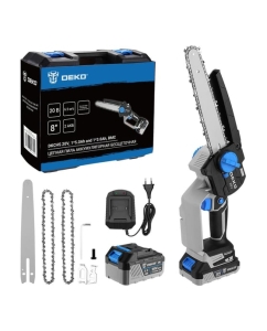 Купить Пила цепная аккумуляторная бесщеточная DEKO DKCHS 20V, 20В, 2 Акб микс (1x5,0 / 1x3,0) кейс и доп. цепь 085-2012 в E-mobi