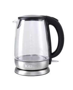 Купить Чайник электрический Kitfort KT-619 1.7 л серебристый, черный в E-mobi