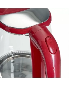 Купить Чайник электрический Аксинья КС-1006 1.8 л серебристый, прозрачный, красный  в E-mobi