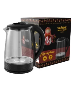 Купить Чайник электрический Матрёна МА-009 2 л черный, прозрачный  в E-mobi