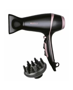 Купить Фен KELLI KL-1129 2400 Вт черный, розовый  в E-mobi