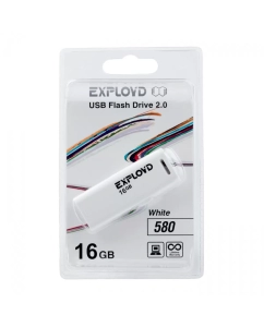 Купить Флэш драйв USB  16GB 2.0 Exployd 580 White в E-mobi