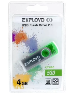 Купить Флешка EXPLOYD 4GB 530 зеленый в E-mobi