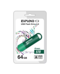 Купить Флэш драйв USB 64GB 2.0 Exployd 570 Green в E-mobi