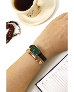 Купить Наручные часы Daniel Wellington Quadro 20X26 Pressed Sheffield RG Green  в E-mobi