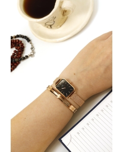 Купить Наручные часы Daniel Wellington Quadro 20X26 Pressed Melrose RG Black  в E-mobi