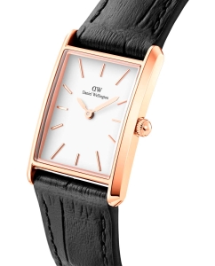 Купить Наручные часы Daniel Wellington Bound 32x22 Black croc leather RG White  в E-mobi