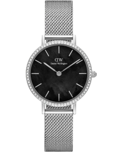 Купить Наручные часы Daniel Wellington Petite 28 Bezel Mesh Black MOP S в E-mobi