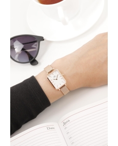 Купить Наручные часы Daniel Wellington Quadro 20X26 Pressed Melrose RG White  в E-mobi