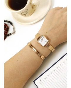 Купить Наручные часы Daniel Wellington Quadro Studio 22x22 RG White  в E-mobi