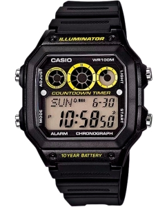 Купить Японские наручные часы Casio Illuminator AE-1300WH-1A с хронографом в E-mobi