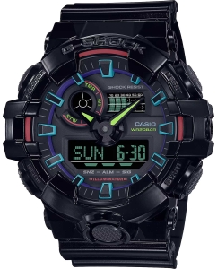 Купить Японские наручные часы Casio G-SHOCK GA-700RGB-1A с хронографом в E-mobi
