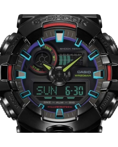 Купить Японские наручные часы Casio G-SHOCK GA-700RGB-1A с хронографом  в E-mobi