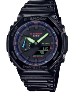 Купить Японские наручные часы Casio G-SHOCK GA-2100RGB-1A с хронографом в E-mobi