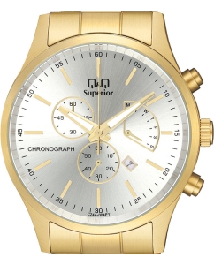 Купить Японские наручные часы Q&amp;Q C24A-004PY с хронографом  в E-mobi