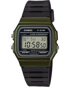 Купить Японские наручные часы Casio Illuminator F-91WM-3A с хронографом в E-mobi