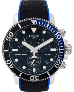 Купить Швейцарские наручные часы Tissot T-Sport Seastar T120.417.17.051.03 с хронографом в E-mobi