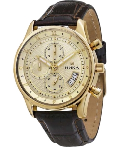 Купить Российские золотые наручные часы NIKA 1246.0.3.42A с хронографом в E-mobi