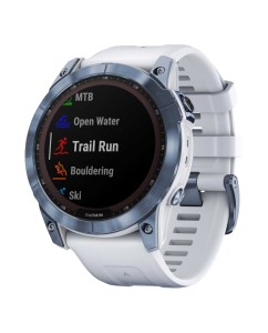 Купить Умные часы Garmin Fenix 7X Sapphire Solar Mineral Blue DLC Titanium with Silicone Whitestone Band 010-02541-15  в E-mobi