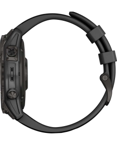 Купить Умные часы Garmin Fenix 7 Sapphire Solar Carbon Gray DLC Titanium with Silicone Black Band 010-02540-21  в E-mobi