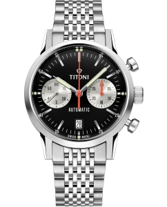 Купить Швейцарские механические наручные часы Titoni 94020-S-681 с хронографом в E-mobi