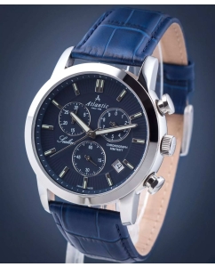 Купить Швейцарские наручные часы Atlantic 62450.41.51 с хронографом  в E-mobi
